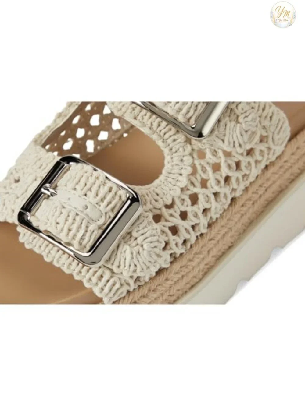 Women's Platform Sandal Slip On Crochet Heel 2 Inch